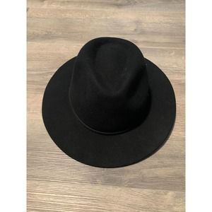 NWT Brixton Cowboy Hat Women's Black Size S Black Adjustable Solid Comfort